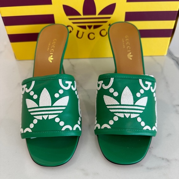 Gucci Shoes - Gucci x Adidas Logo Slide Sandals